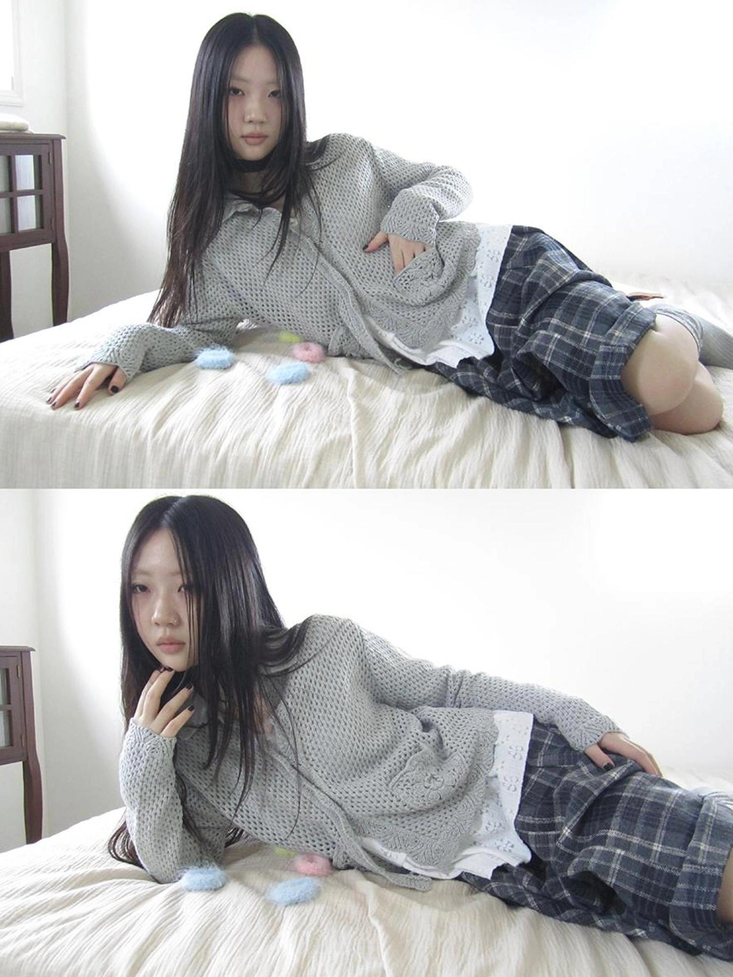 ang project Vintage Lace Collar Button Front Knit Cardigan Cardigan