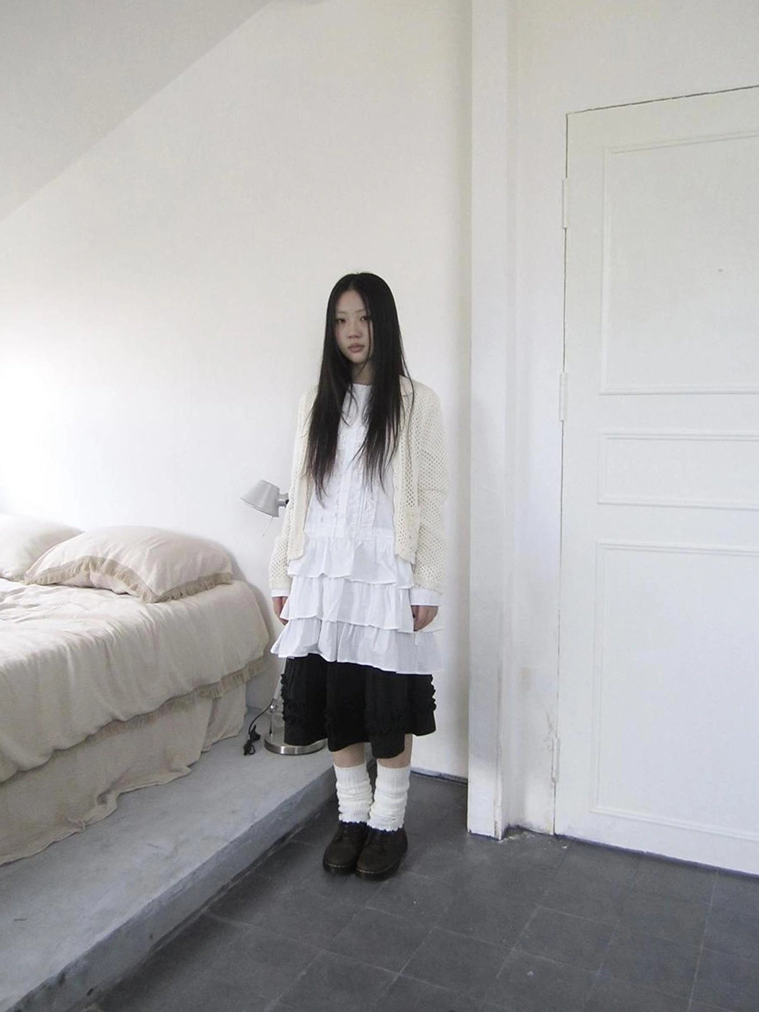 ang project Vintage Lace Collar Button Front Knit Cardigan Cardigan