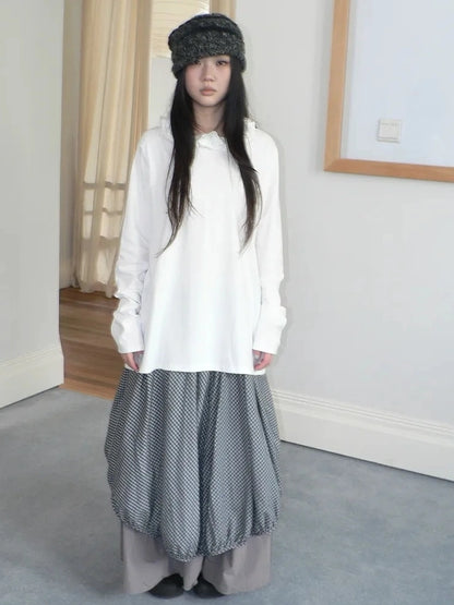 ang project Vintage Lace Collar Oversized Long Sleeve Tee T-shirt