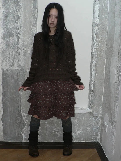 ang project Vintage Lace Crochet Hooded Crop Sweater Cardigan