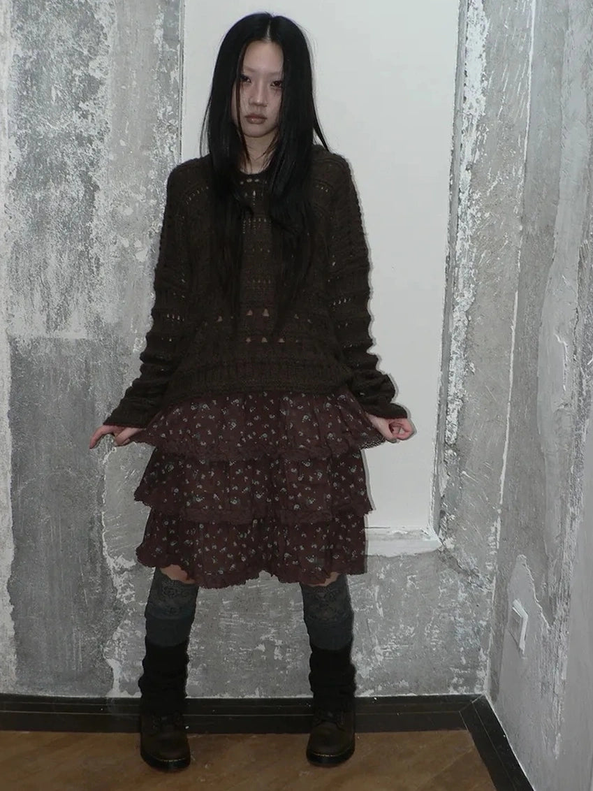 Vintage Lace Crochet Hooded Sweater Cardigan