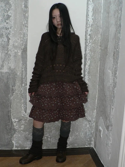 Vintage Lace Crochet Hooded Sweater Cardigan