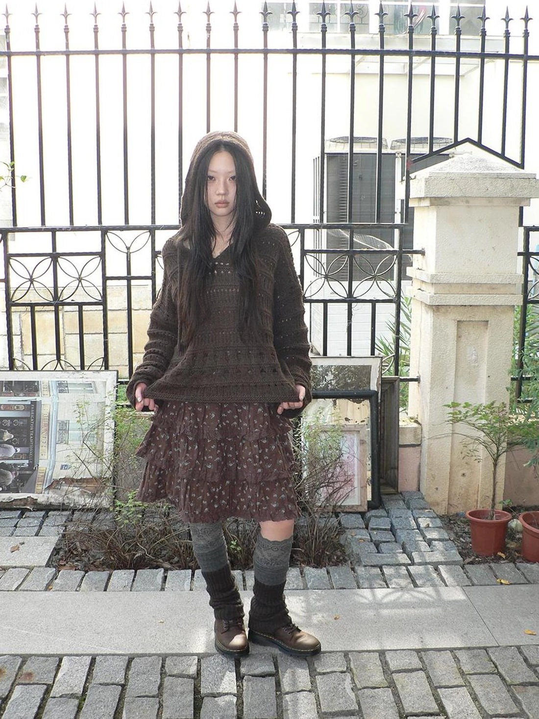 Vintage Lace Crochet Hooded Sweater Cardigan