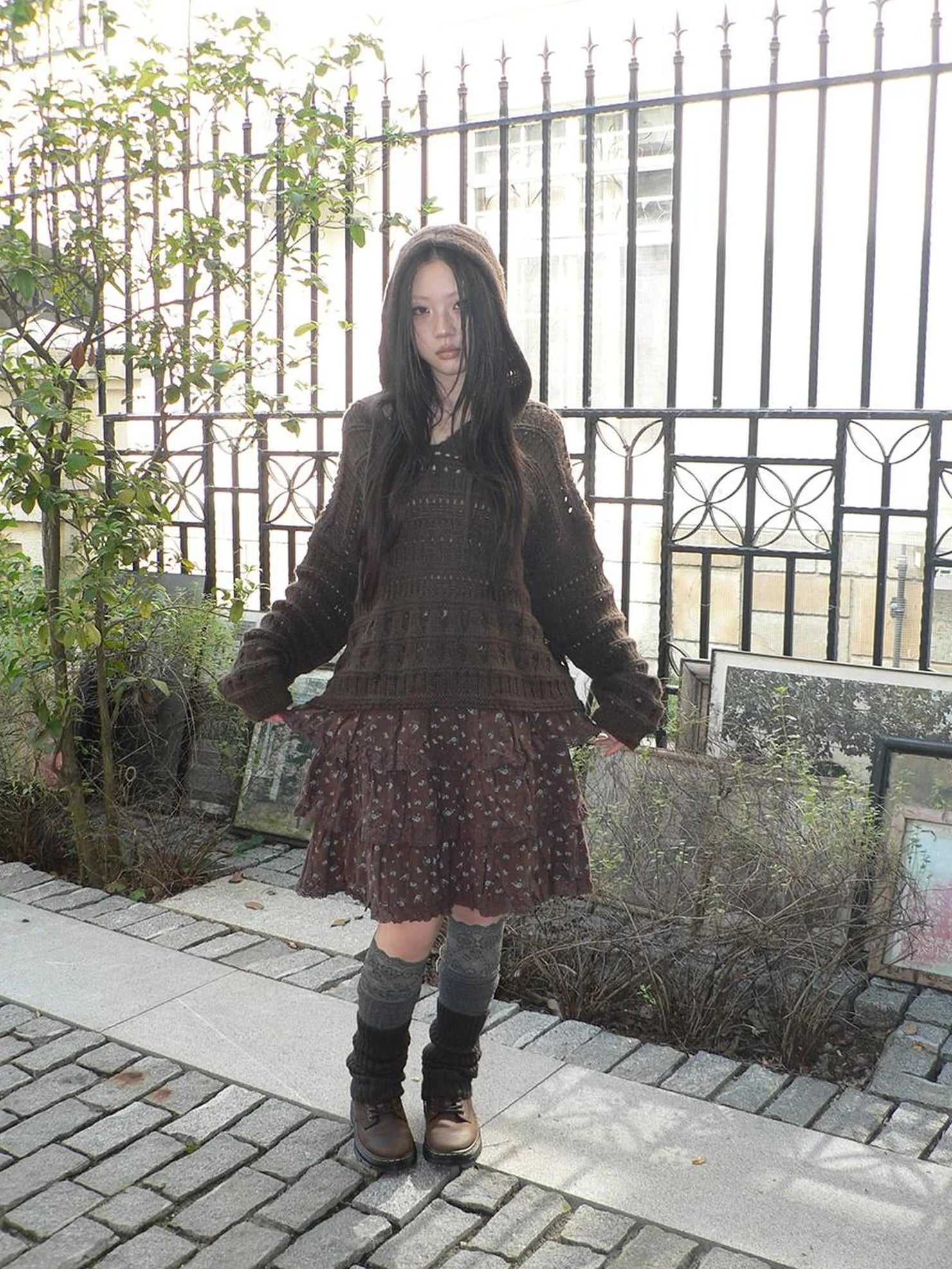 Vintage Lace Crochet Hooded Sweater Cardigan