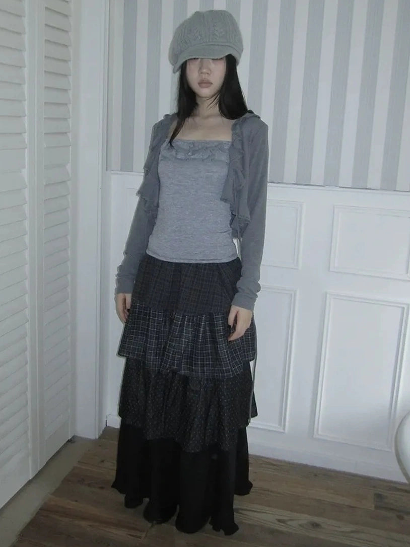 ang project Vintage Lace Trimmed Layered Two Piece Set Suits