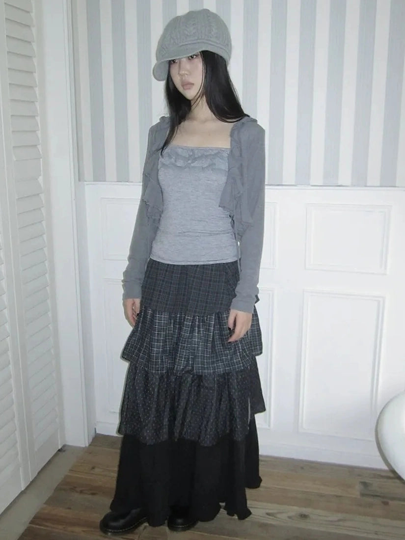 ang project Vintage Lace Trimmed Layered Two Piece Set Suits