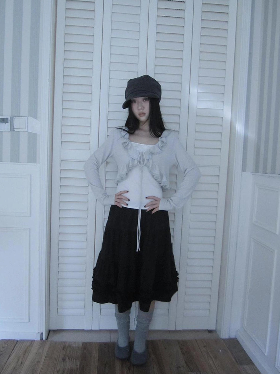 ang project Vintage Lace Trimmed Layered Two Piece Set Suits