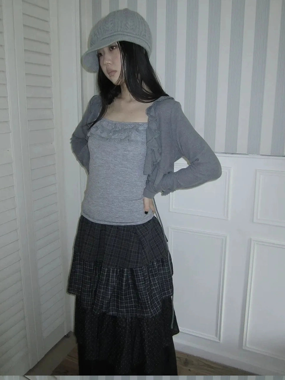 ang project Vintage Lace Trimmed Layered Two Piece Set Suits