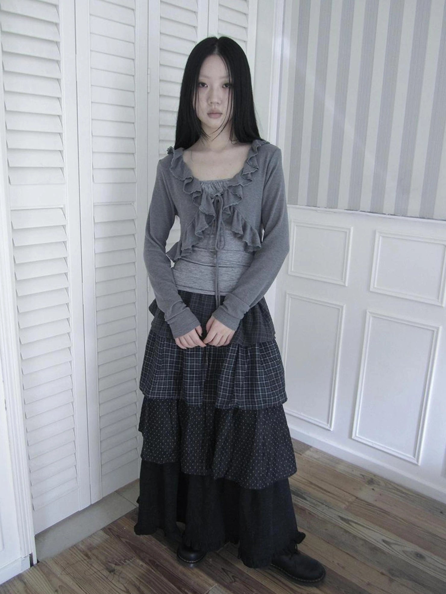 ang project Vintage Lace Trimmed Layered Two Piece Set Suits