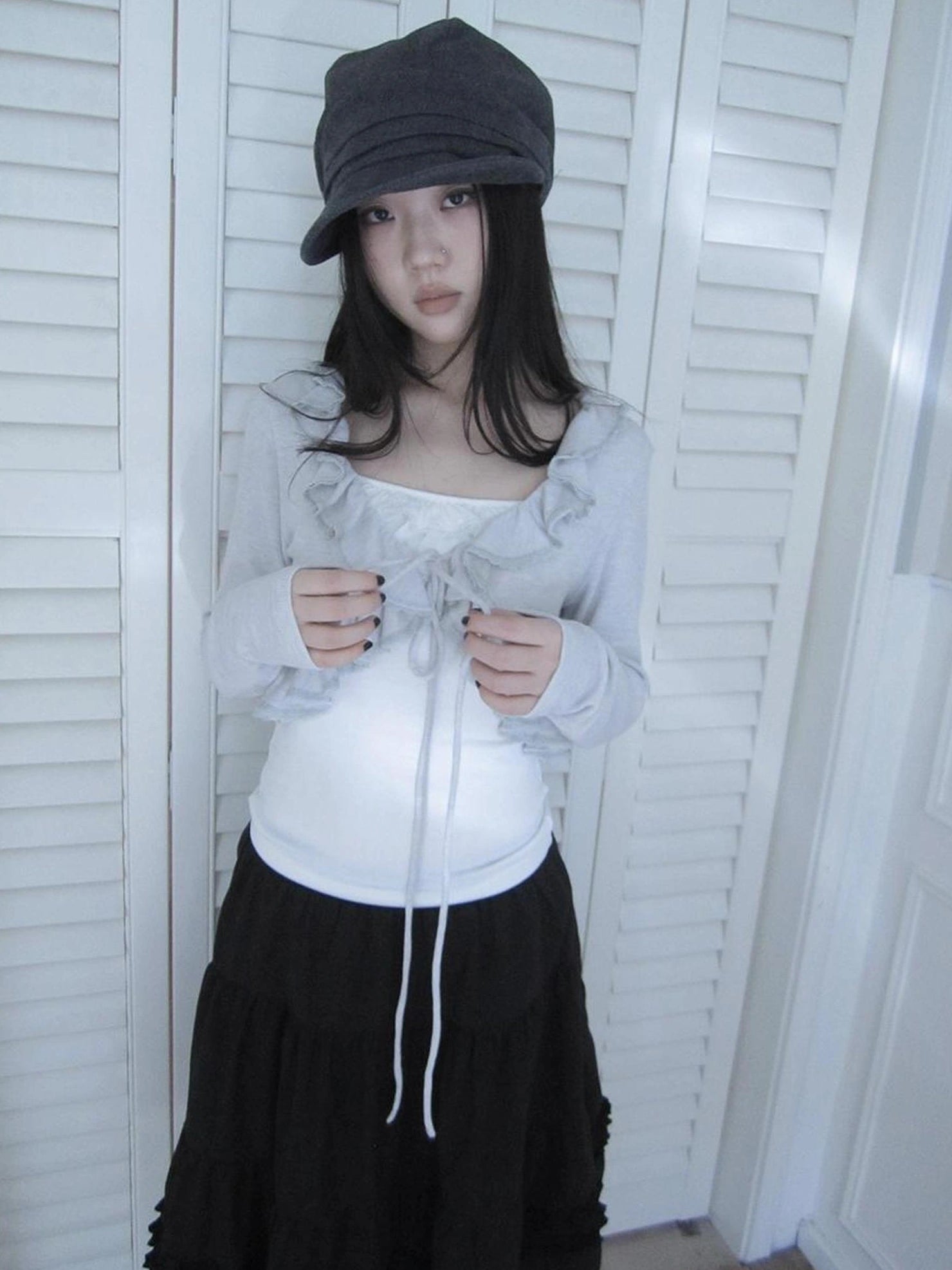 ang project Vintage Lace Trimmed Layered Two Piece Set Suits