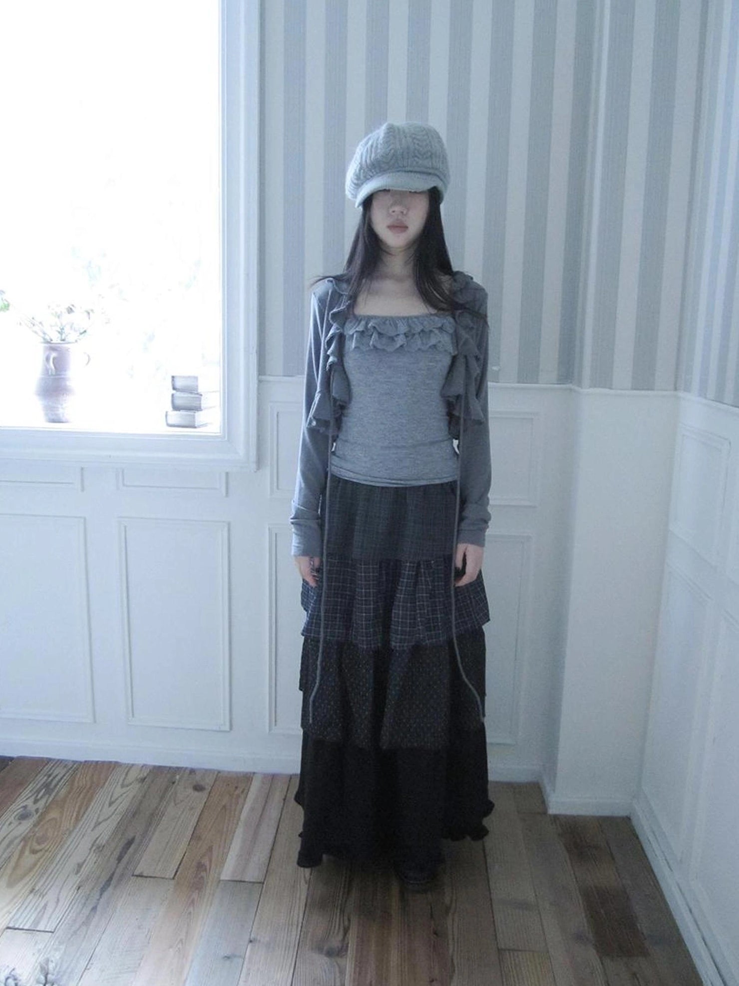 ang project Vintage Lace Trimmed Layered Two Piece Set Suits