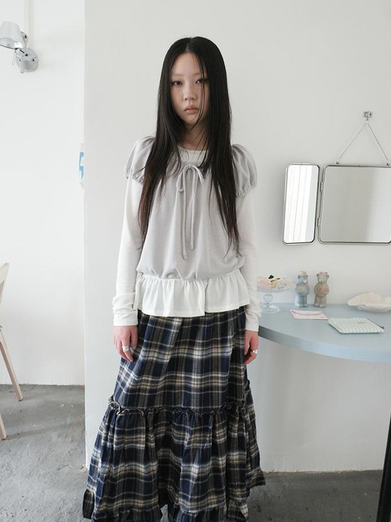 ang project Vintage Lace Up Layered Two Piece Set