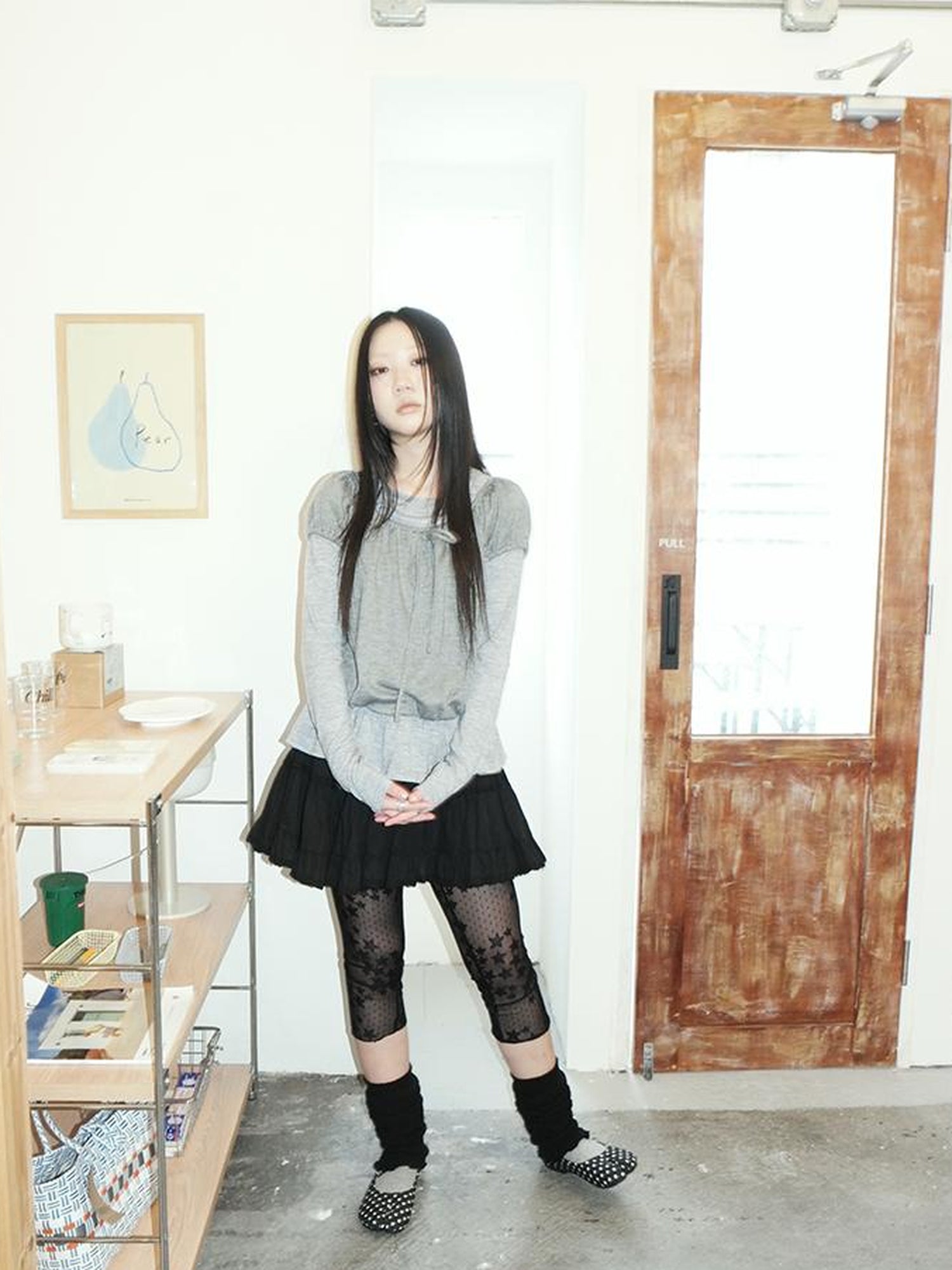 ang project Vintage Lace Up Layered Two Piece Set