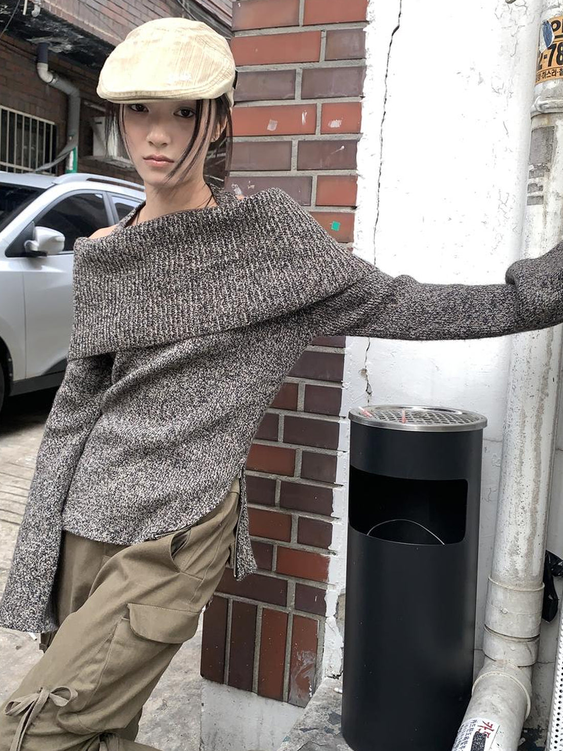 ang project Vintage Lace Up Wide Leg Cargo Pants