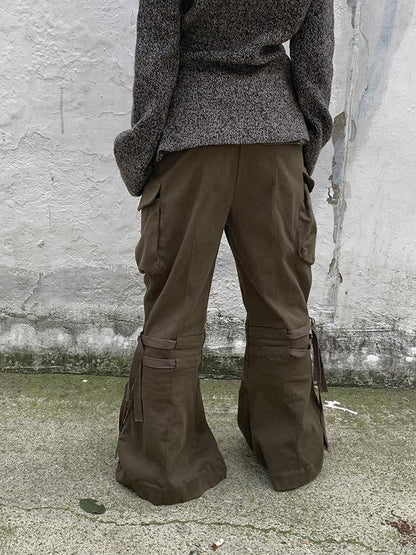 ang project Vintage Lace Up Wide Leg Cargo Pants