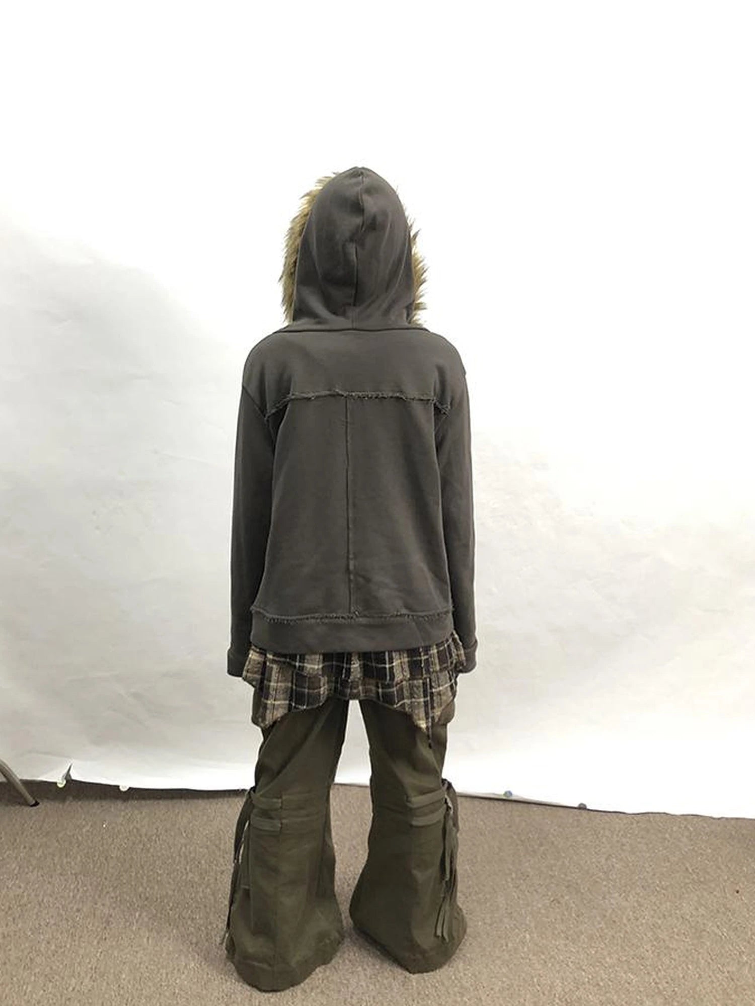 Vintage Lace Up Wide Leg Cargo Pants