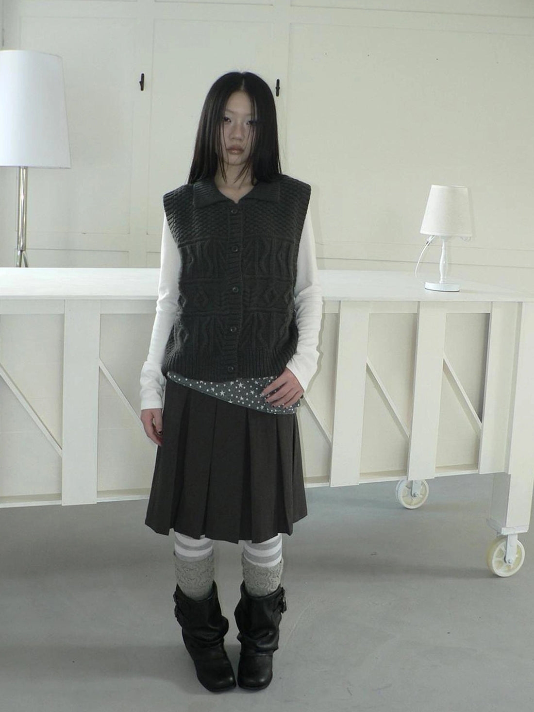 ang project Vintage Lapel Layering Cropped Vest Vest