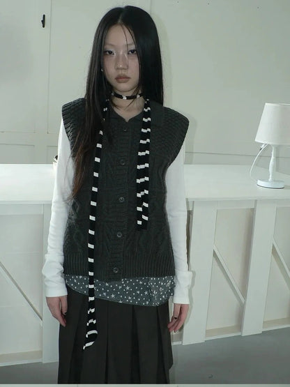 ang project Vintage Lapel Layering Cropped Vest Vest