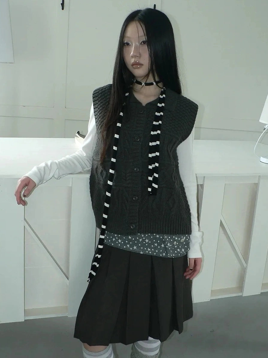 ang project Vintage Lapel Layering Cropped Vest Vest