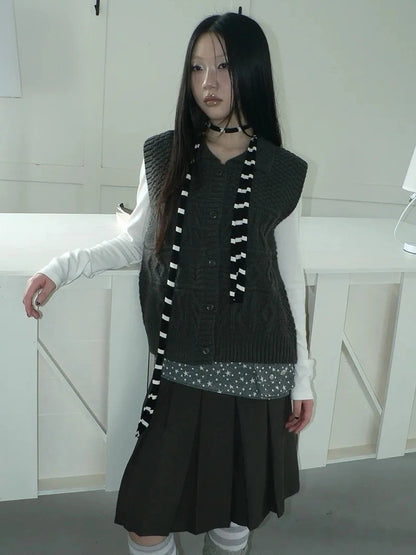 ang project Vintage Lapel Layering Cropped Vest Vest