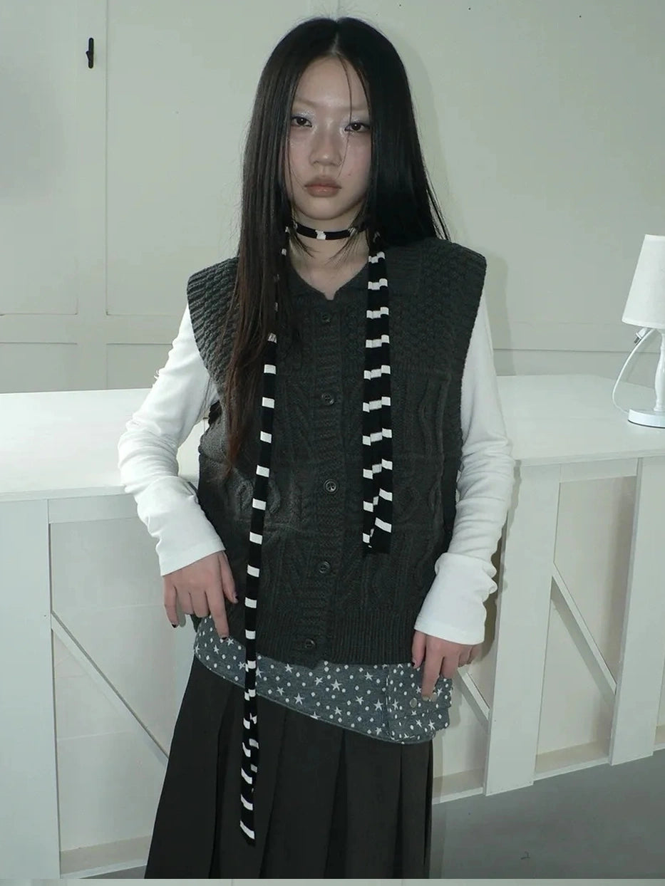 ang project Vintage Lapel Layering Cropped Vest Vest