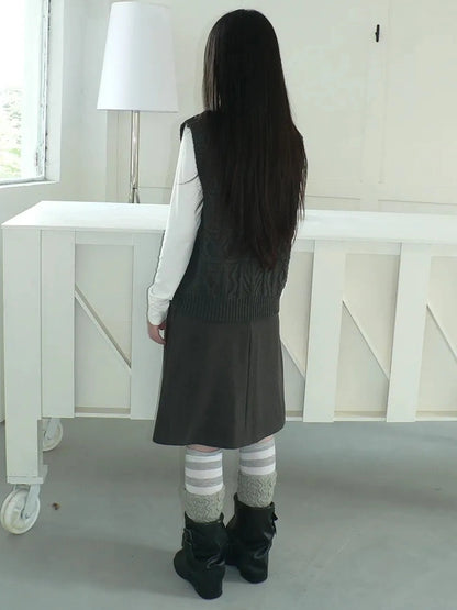 ang project Vintage Lapel Layering Cropped Vest Vest