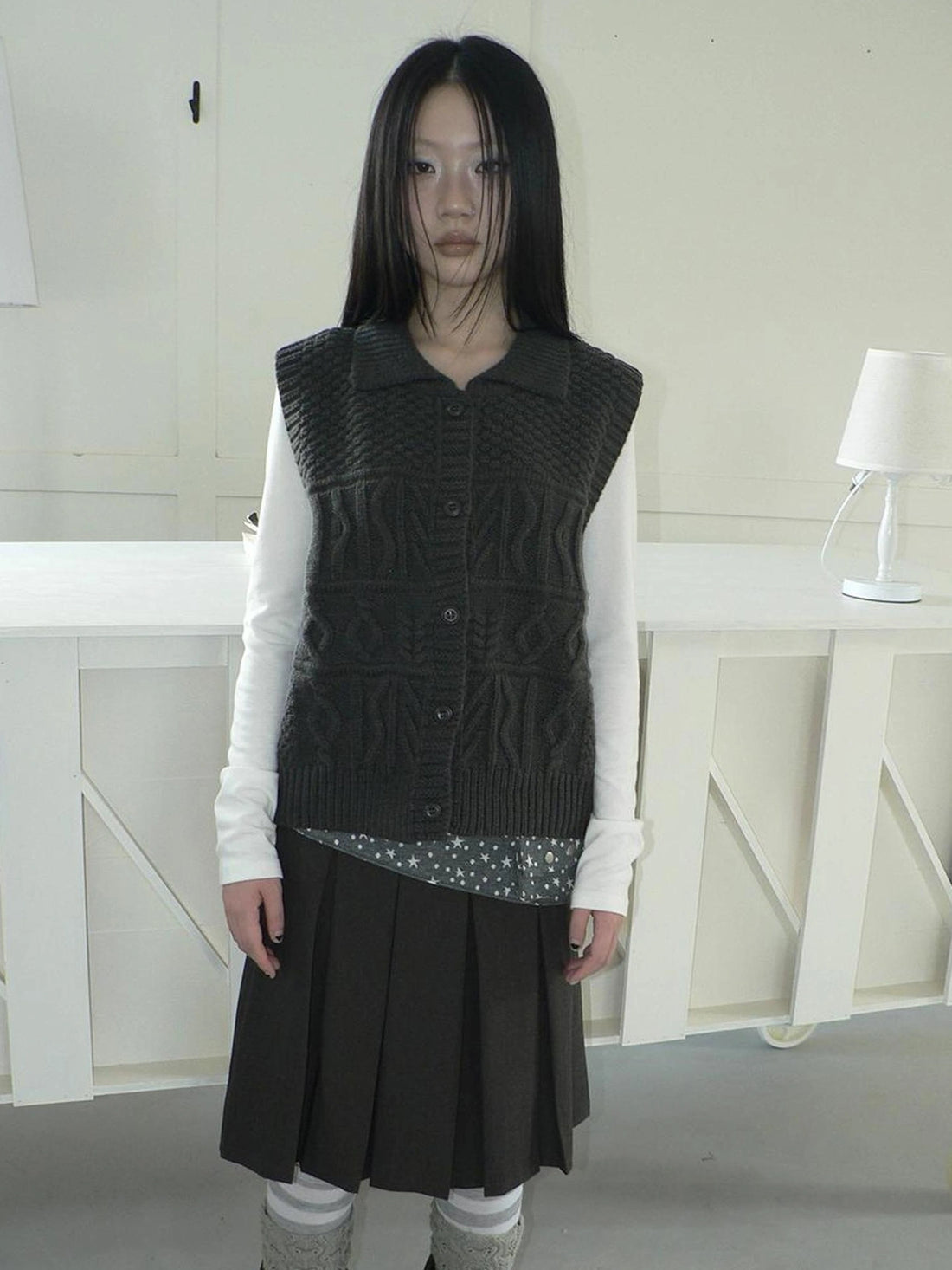 ang project Vintage Lapel Layering Cropped Vest Vest