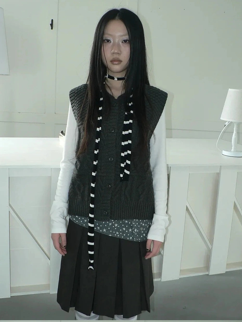 ang project Vintage Lapel Layering Cropped Vest Vest