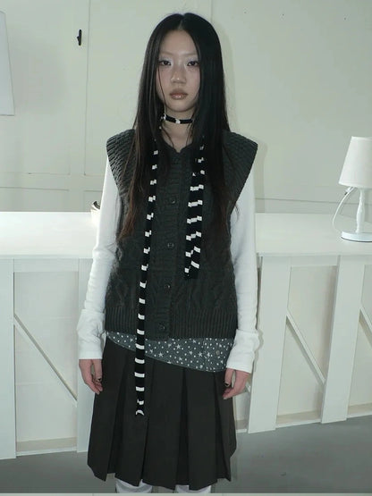 ang project Vintage Lapel Layering Cropped Vest Vest