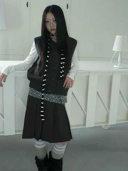 ang project Vintage Lapel Layering Cropped Vest Vest