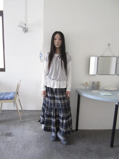 ang project Vintage Layered Tie Waist Solid Two Piece Women&
