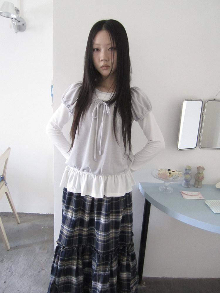 ang project Vintage Layered Tie Waist Solid Two Piece Women&