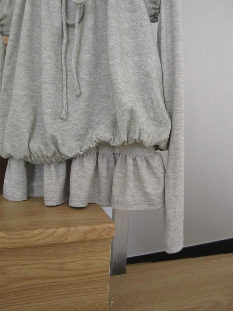 ang project Vintage Layered Tie Waist Solid Two Piece Women&