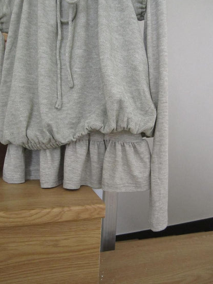 ang project Vintage Layered Tie Waist Solid Two Piece Women&