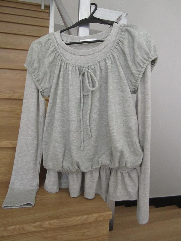 ang project Vintage Layered Tie Waist Solid Two Piece Women&