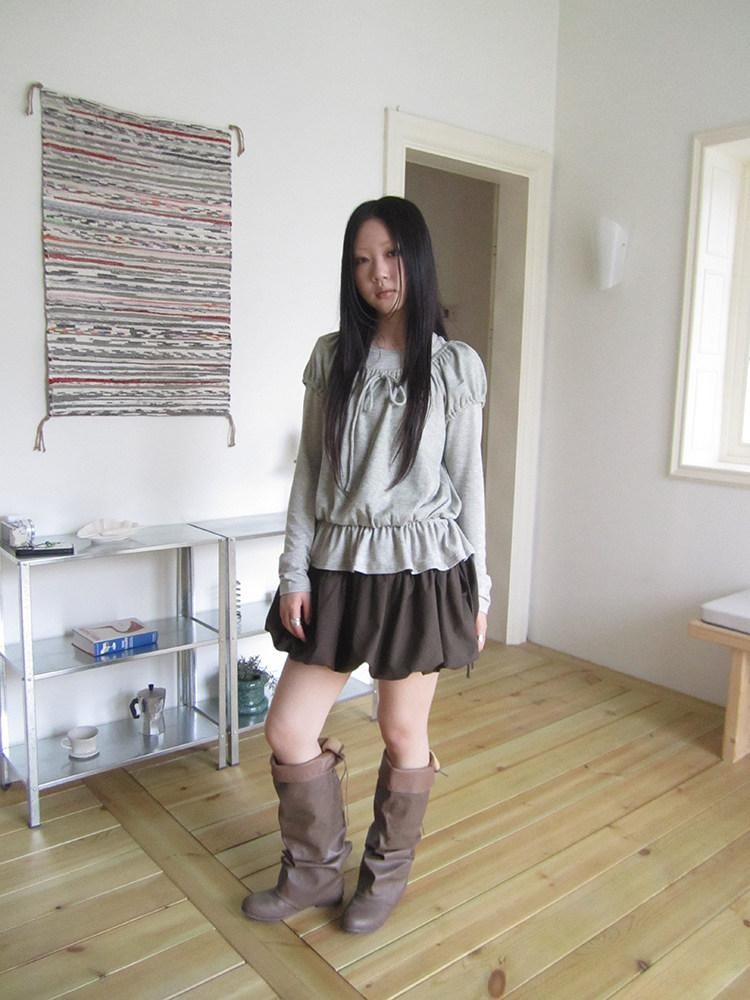 ang project Vintage Layered Tie Waist Solid Two Piece Women&