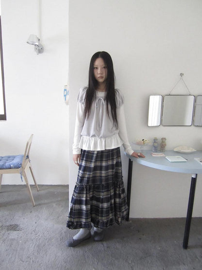 ang project Vintage Layered Tie Waist Solid Two Piece Women&
