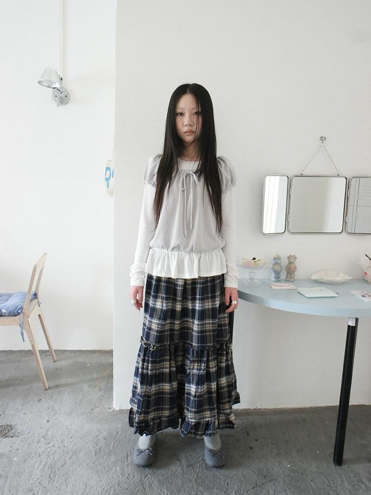 ang project Vintage Layered Tie Waist Solid Two Piece Women&