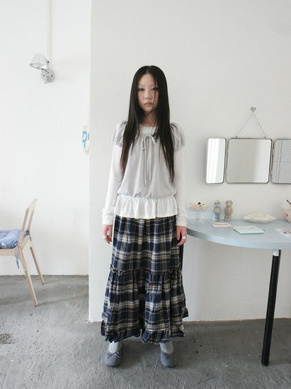 ang project Vintage Layered Tie Waist Solid Two Piece Women&