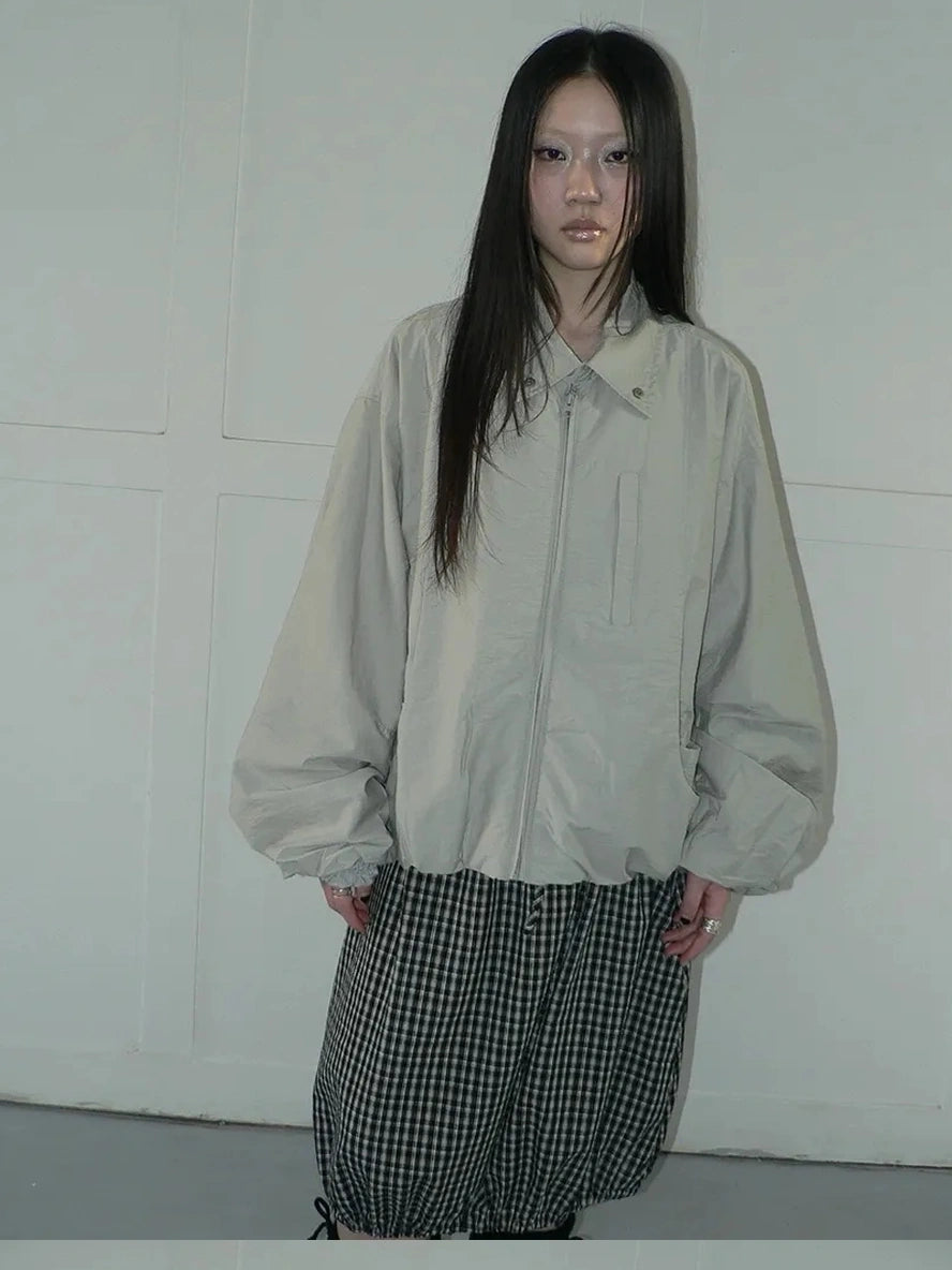 ang project Vintage Loose Fit Collared Work Jacket Jacket