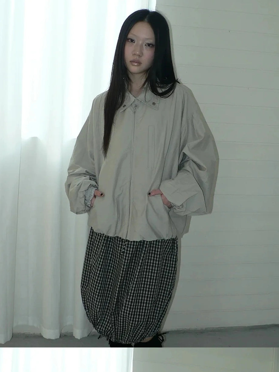 ang project Vintage Loose Fit Collared Work Jacket Jacket