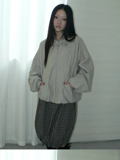 ang project Vintage Loose Fit Collared Work Jacket Jacket