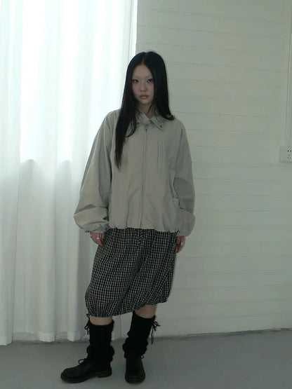 ang project Vintage Loose Fit Collared Work Jacket Jacket