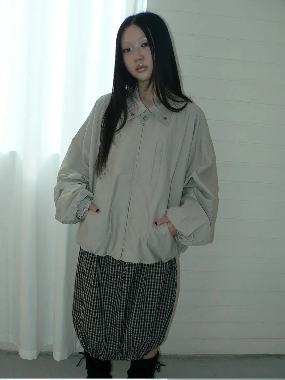 ang project Vintage Loose Fit Collared Work Jacket Jacket