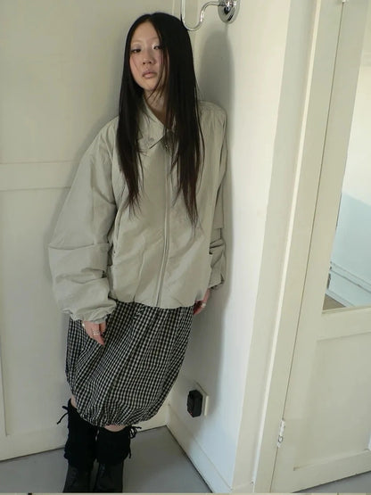 ang project Vintage Loose Fit Collared Work Jacket Jacket