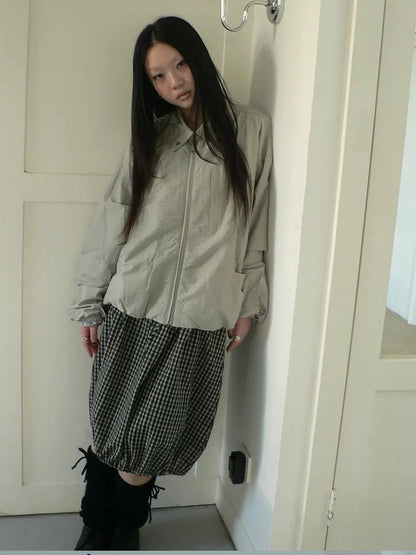 ang project Vintage Loose Fit Collared Work Jacket Jacket