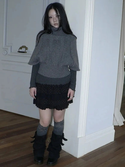 ang project Vintage Loose Knit Turtleneck Sweater Sweater