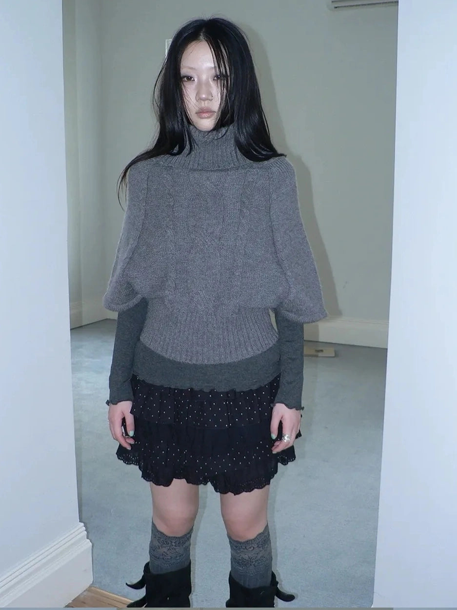 ang project Vintage Loose Knit Turtleneck Sweater Sweater