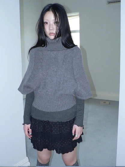 ang project Vintage Loose Knit Turtleneck Sweater Sweater