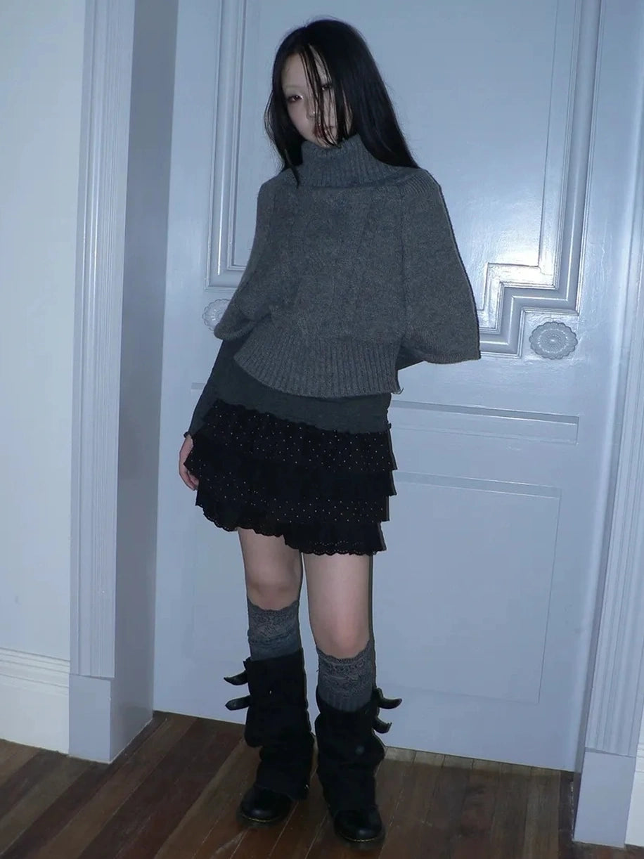 ang project Vintage Loose Knit Turtleneck Sweater Sweater